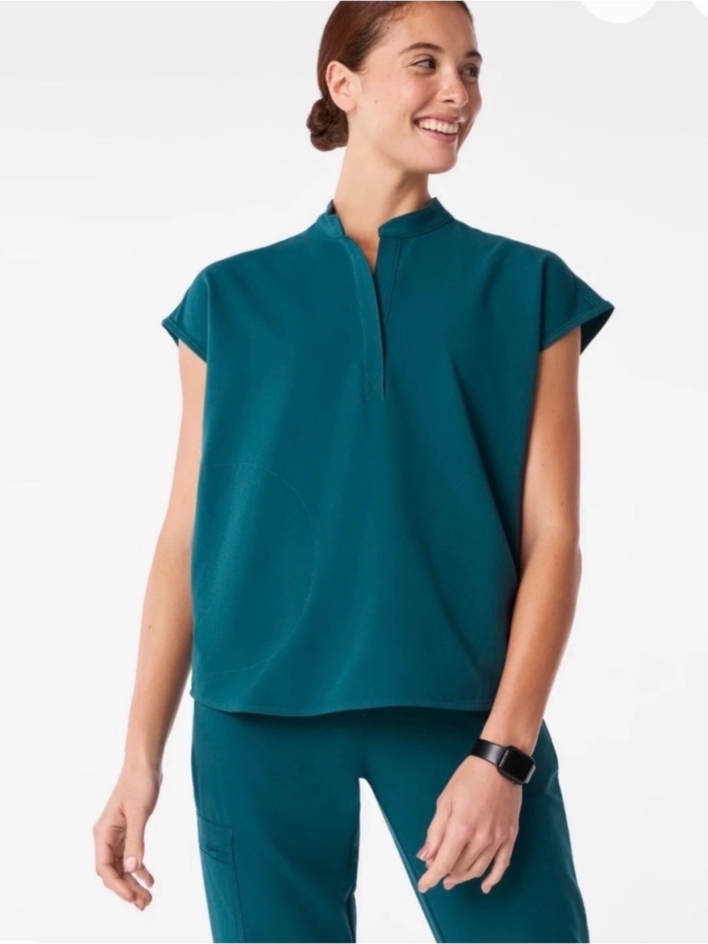 FIGS Rafaela Oversized Scrub Top Caribbean Blue Top L PO4228
